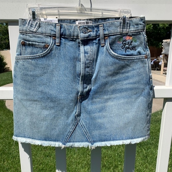 Agolde Quinn high rise mini denim skirt - Picture 1 of 8